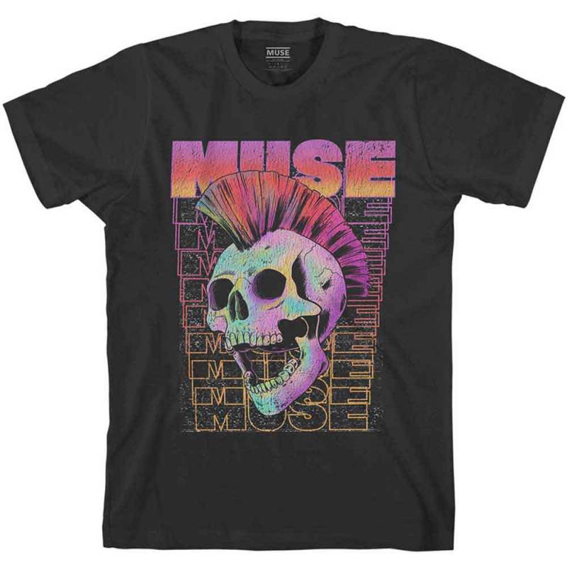 【予約商品】MUSE バンドTシャツ ユニセックス: Mowhawk Skull (Black) - BLACK
