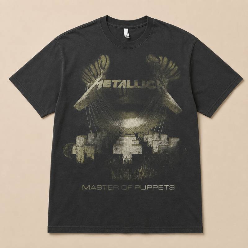 【予約商品】METALLICA バンドTシャツ ユニセックス: Master of Puppets Distressed (Black)