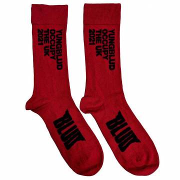 【予約商品】YUNGBLUD Unisex Ankle Socks: Occupy the UK (UK Size 7 - 11) - RED