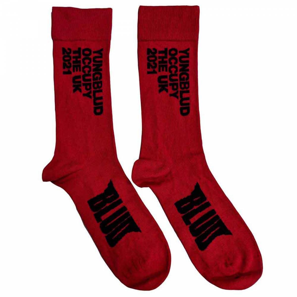 【予約商品】YUNGBLUD Unisex Ankle Socks: Occupy the UK (Red) (UK Size 7 - 11) - RED