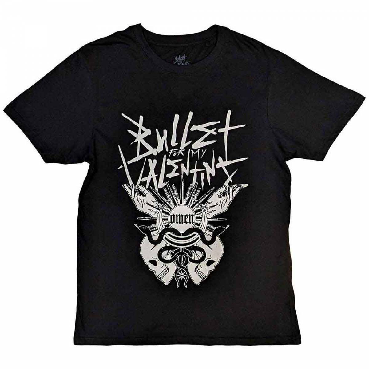 【予約商品】BULLET FOR MY VALENTINE バンドTシャツ ユニセックス: Omen (Black) (Back Print) - BLACK
