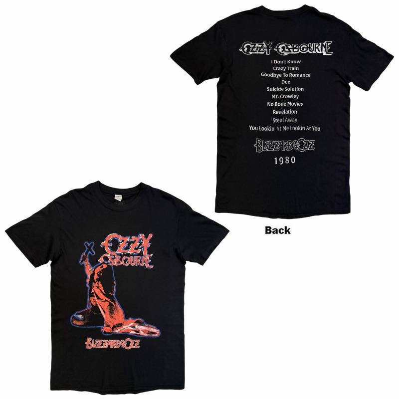【予約商品】OZZY OSBOURNE バンドTシャツ ユニセックス: Blizzard Of Ozz Tribute (Black) (Back Print)
