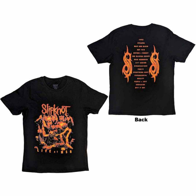 【予約商品】SLIPKNOT バンドTシャツ ユニセックス: Live at MSG Orange (Black) (Back Print)