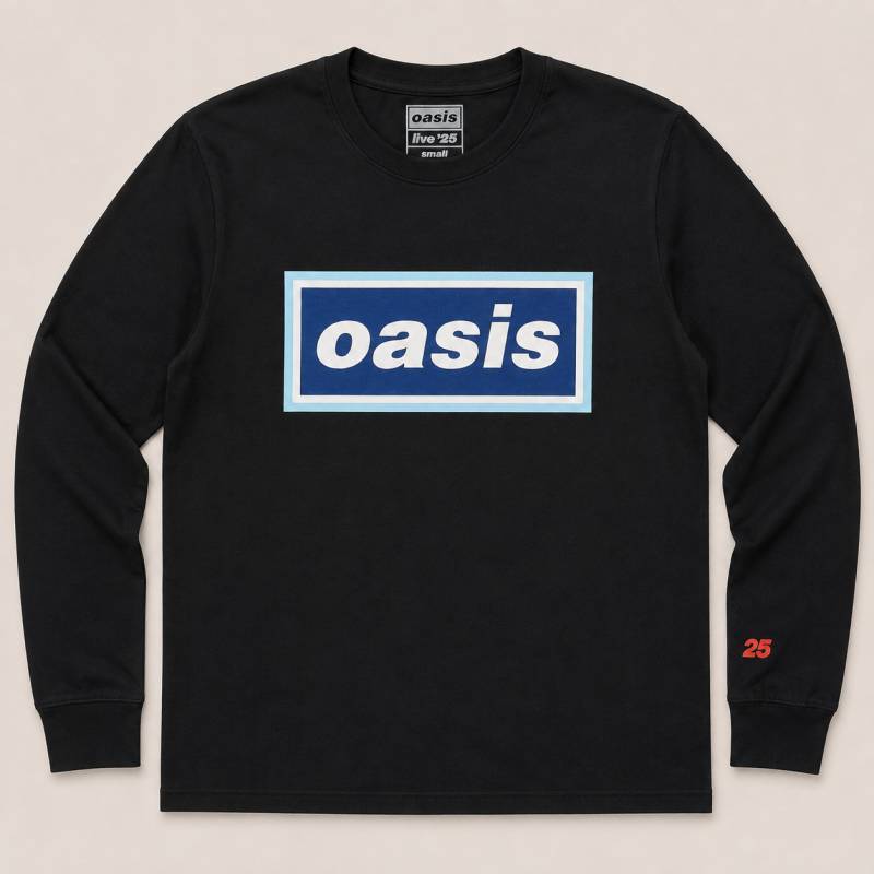 【予約商品】OASIS Unisex Long Sleeve バンドTシャツ: 96 Blue Logo (Black) (Ex-Tour)