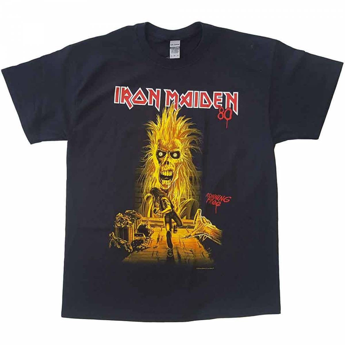 【予約商品】IRON MAIDEN バンドTシャツ ユニセックス: Running Free - BLACK