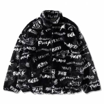 PUNK DRUNKERS (パンクドランカーズ)PDSロゴ総柄ファーJKT PUNK DRUNKERS (パンクドランカーズ)PDSロゴ総柄ファーJKT