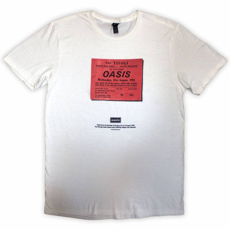 【予約商品】OASIS バンドTシャツ ユニセックス: Definitely Maybe Ticket Stub (White)