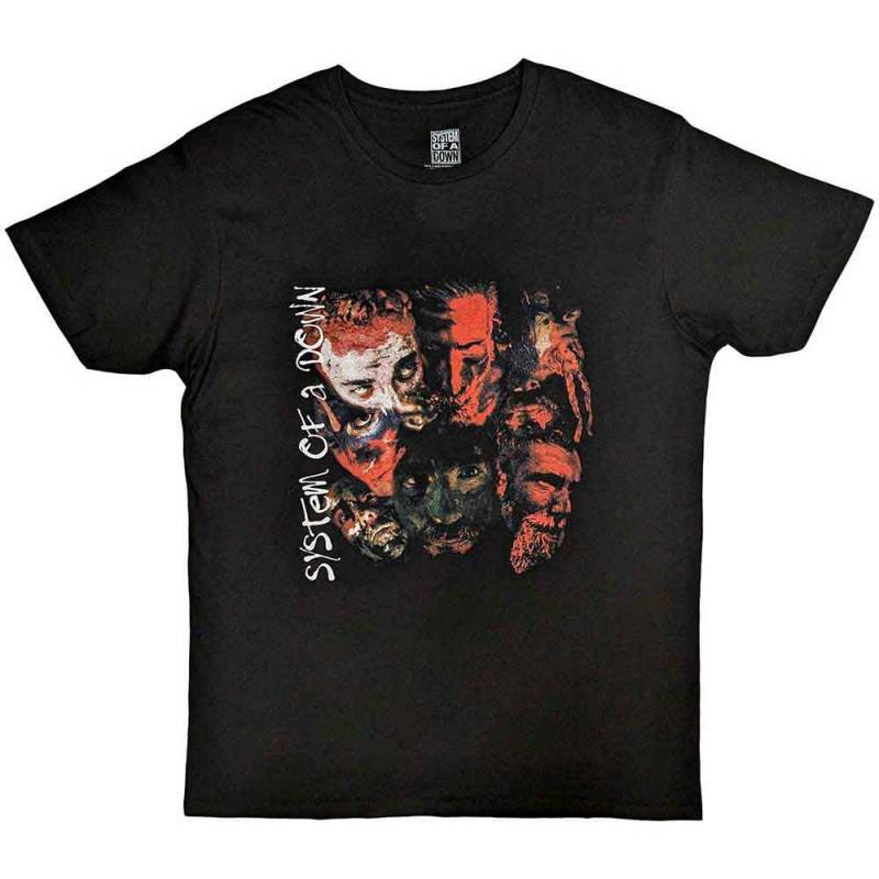 【予約商品】SYSTEM OF A DOWN バンドTシャツ ユニセックス: Painted Faces (Black)