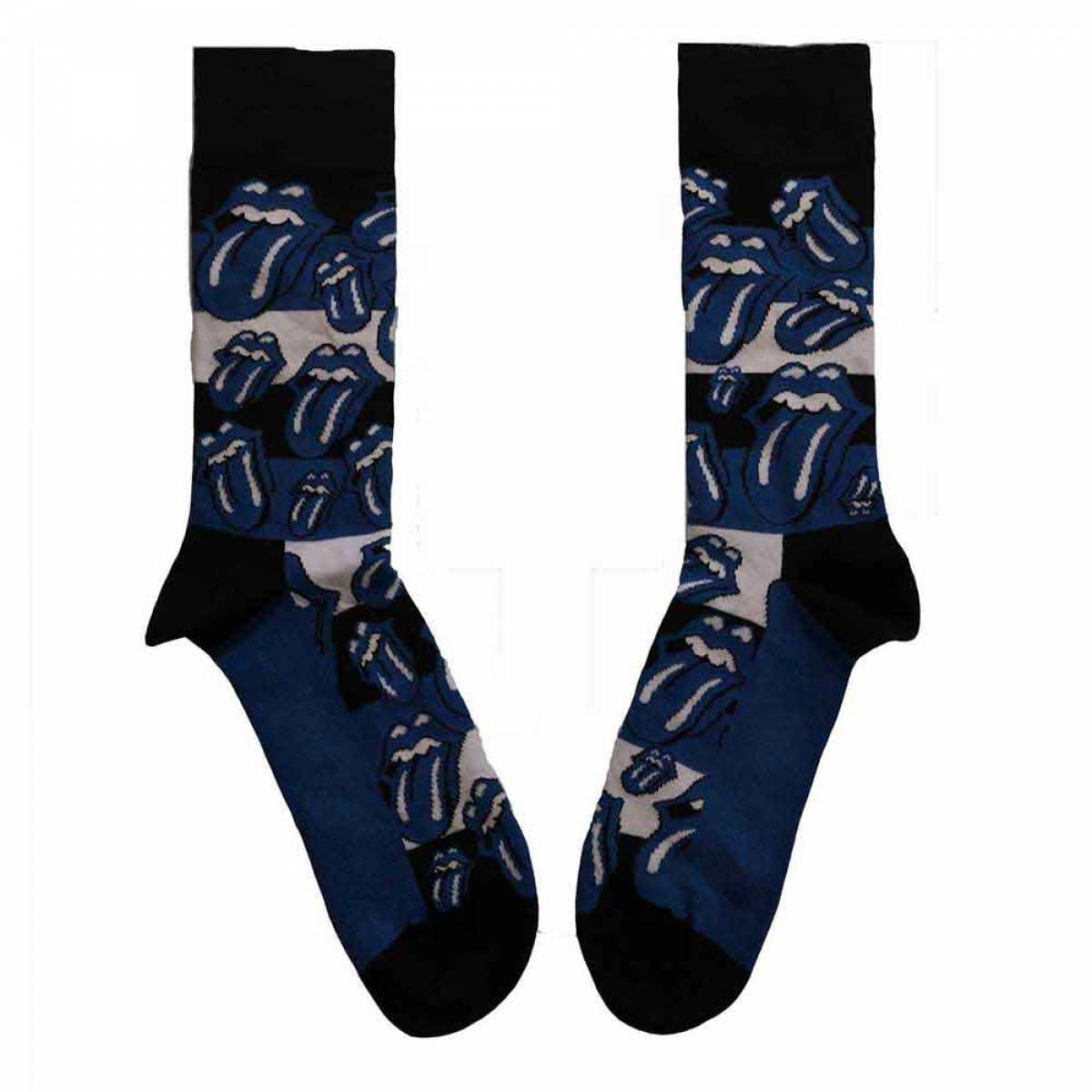 【予約商品】THE ROLLING STONES Unisex Ankle Socks: Blue Tongues (Blue) (UK Size 7 - 11) - BLUE