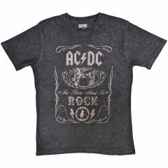 【予約商品】AC/DC バンドTシャツ ユニセックス: Cannon Swig (Dip-Dye On Black) (Wash Collection) - DIP-DYE ON BLACK