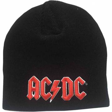 【予約商品】AC/DC Unisex Beanie Hat: Red 3D Logo (Black) - BLACK