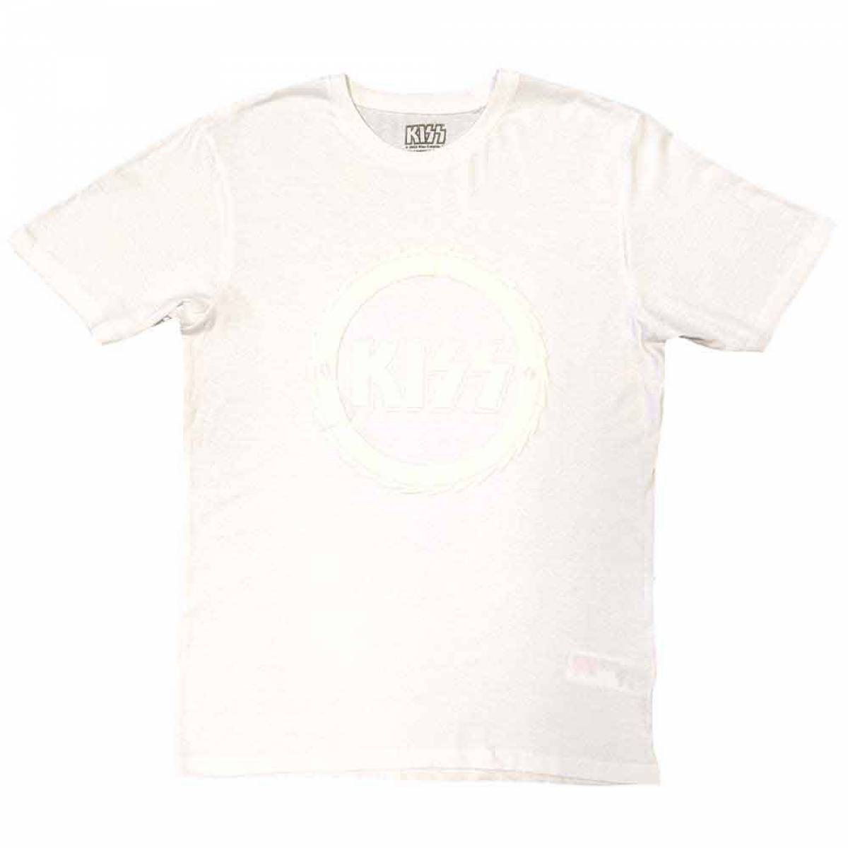【予約商品】KISS Unisex Hi-Build Tシャツ: Buzzsaw Logo (White-On-White)