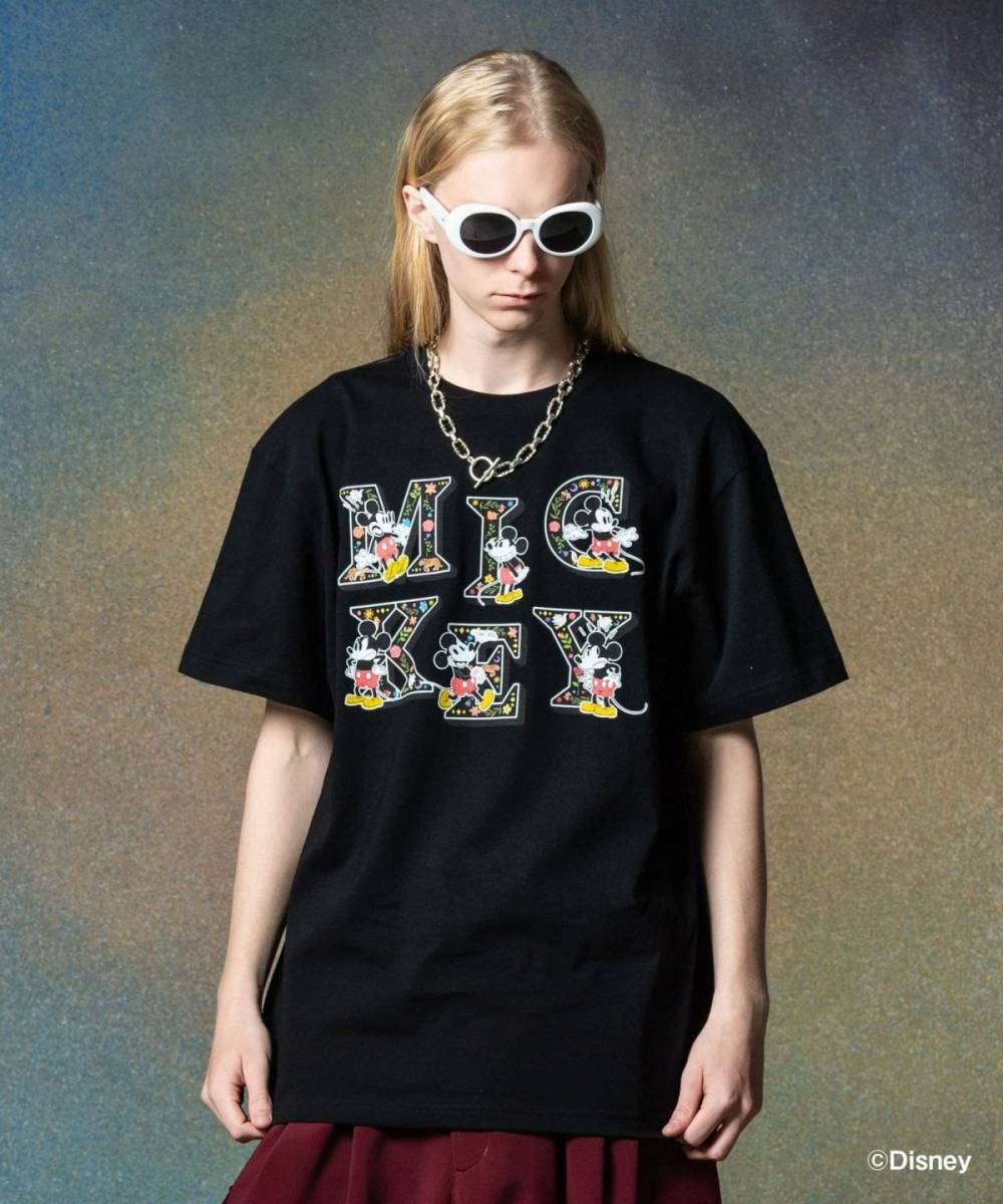 【予約商品】glamb(グラム)GB0225/CS04 : [Mickey Mouse] Logo T-Shirt - Black