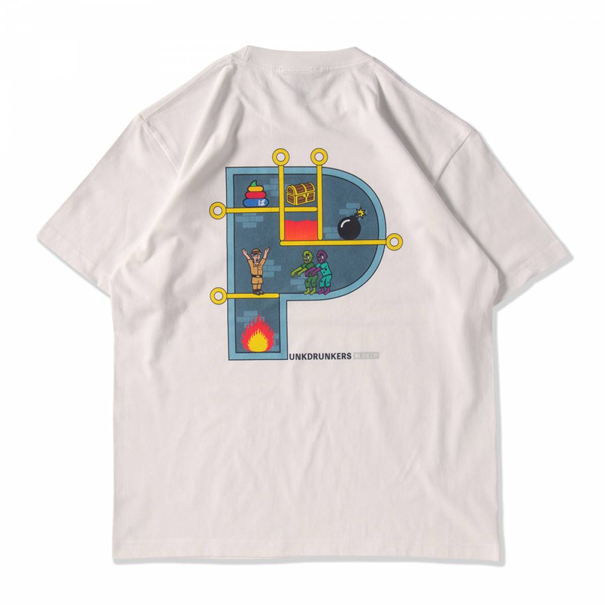 PUNK DRUNKERS(パンクドランカーズ)　ピン抜くゲームTEE - WHITE