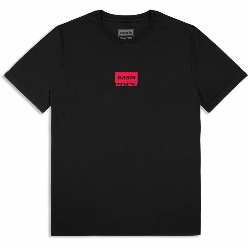 【予約商品】OASIS バンドTシャツ ユニセックス: Cardiff 4th July Event (Black) (Back Print & Ex-Tour)