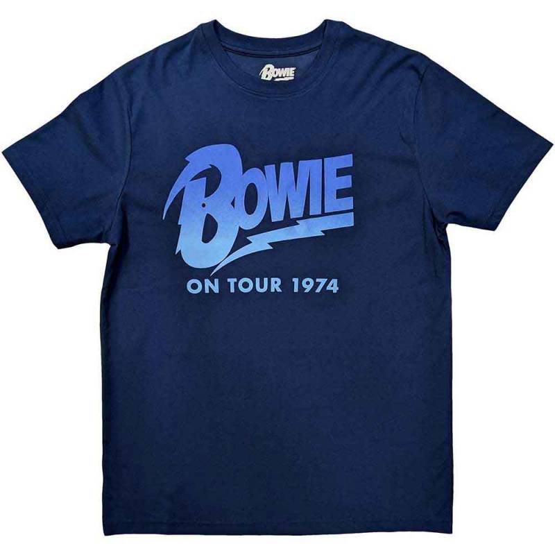 【予約商品】DAVID BOWIE バンドTシャツ ユニセックス: On Tour 1974 (Denim Blue)