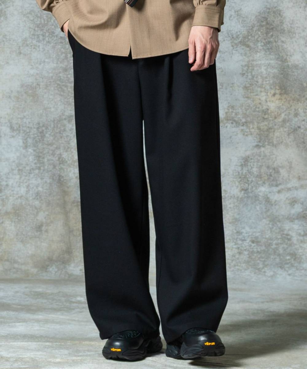 【予約商品】glamb(グラム)GB0325/P06 : Grace Wide Slacks / グレースワイドスラックス - Black