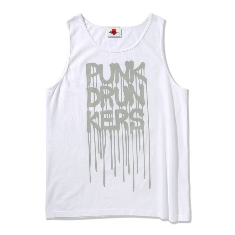 【予約商品】PUNK DRUNKERS (パンク・ドランカーズ) ダラダラロゴタンク - WHITE