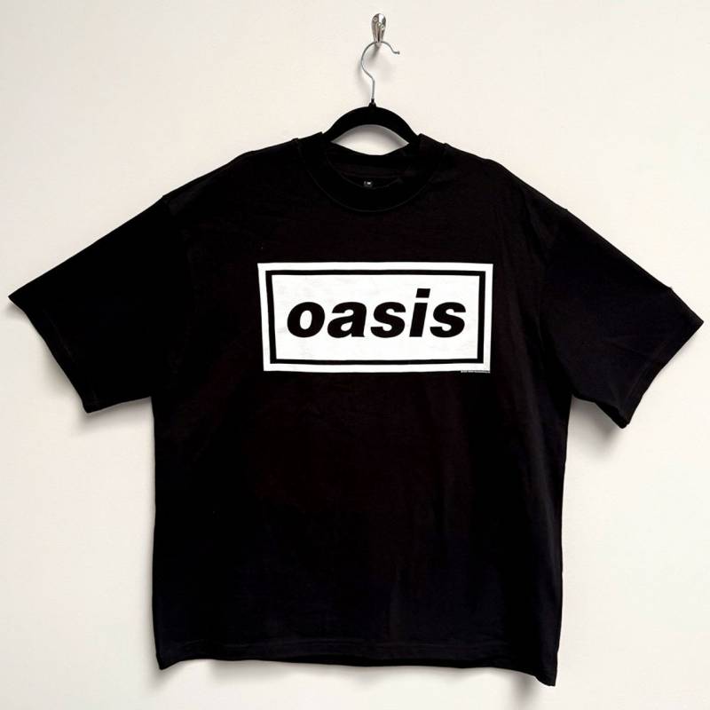 【予約商品】OASIS Unisex Oversized Boxy バンドTシャツ: Decca Logo (Black)