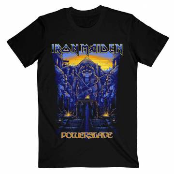 【予約商品】IRON MAIDEN バンドTシャツ ユニセックス: Dark Ink Powerslaves - BLACK