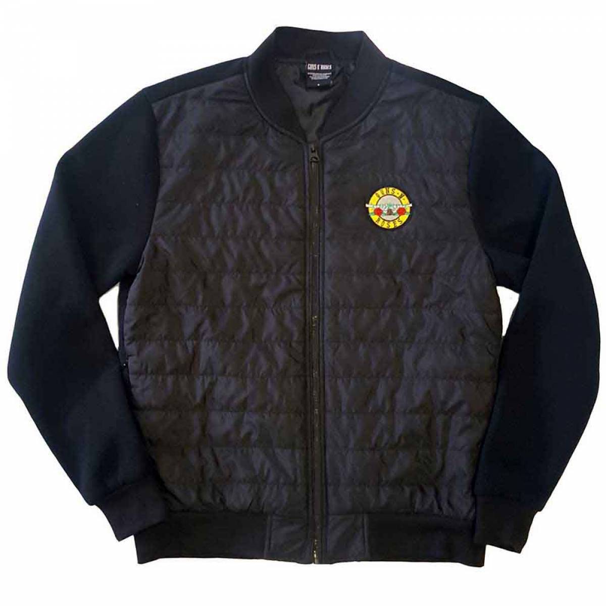 【予約商品】GUNS N' ROSES Unisex Quilted Jacket: Classic Logo (Black) - BLACK