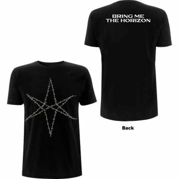 【予約商品】BRING ME THE HORIZON バンドTシャツ ユニセックス: Barbed Wire (Black) (Back Print) - BLACK