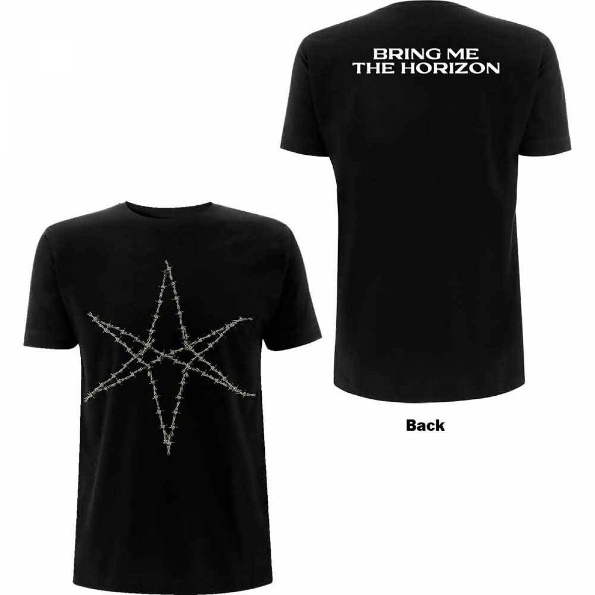 【予約商品】BRING ME THE HORIZON バンドTシャツ ユニセックス: Barbed Wire (Back Print) - BLACK