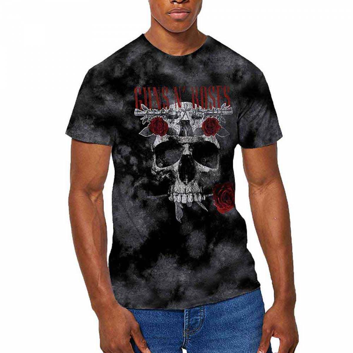 【予約商品】GUNS N' ROSES ユニセックスTシャツ: Flower Skull (Wash Collection)