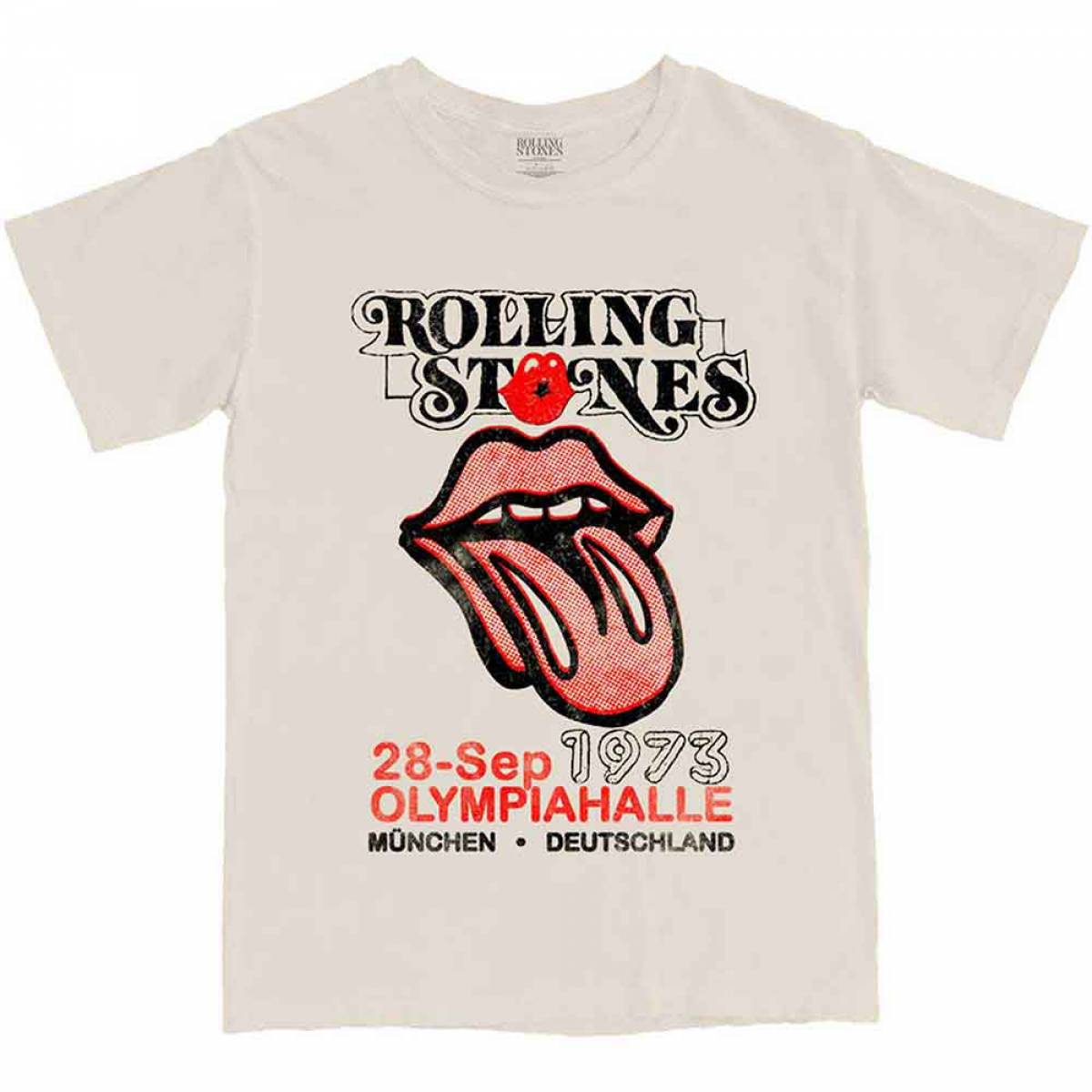 【予約商品】THE ROLLING STONES バンドTシャツ ユニセックス: Munich '73 (Sand) - SAND