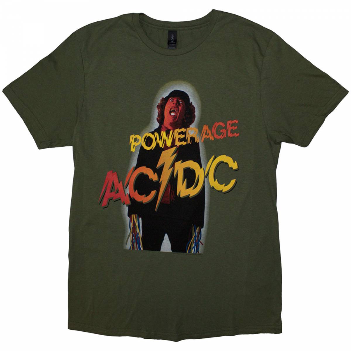 【予約商品】AC/DC バンドTシャツ ユニセックス: Powerage (Khaki Green) - KHAKI GREEN