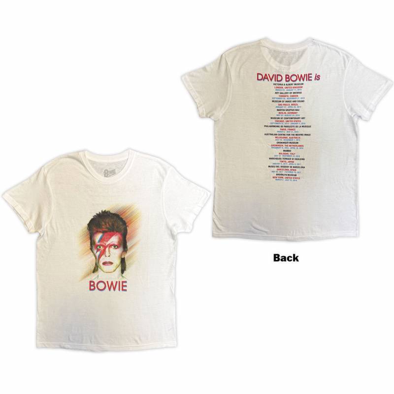 【予約商品】DAVID BOWIE バンドTシャツ ユニセックス: Bowie Is (White) (Back Print)