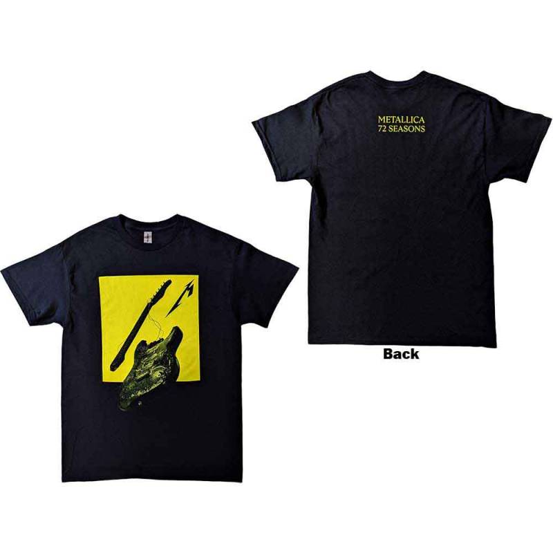 【予約商品】METALLICA バンドTシャツ ユニセックス: 72 Seasons Broken/Burnt Guitar (Black) (Back Print) - BLACK