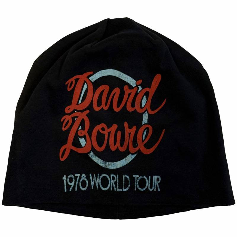 【予約商品】DAVID BOWIE Unisex Beanie Hat: World Tour Logo JD Print (Black)
