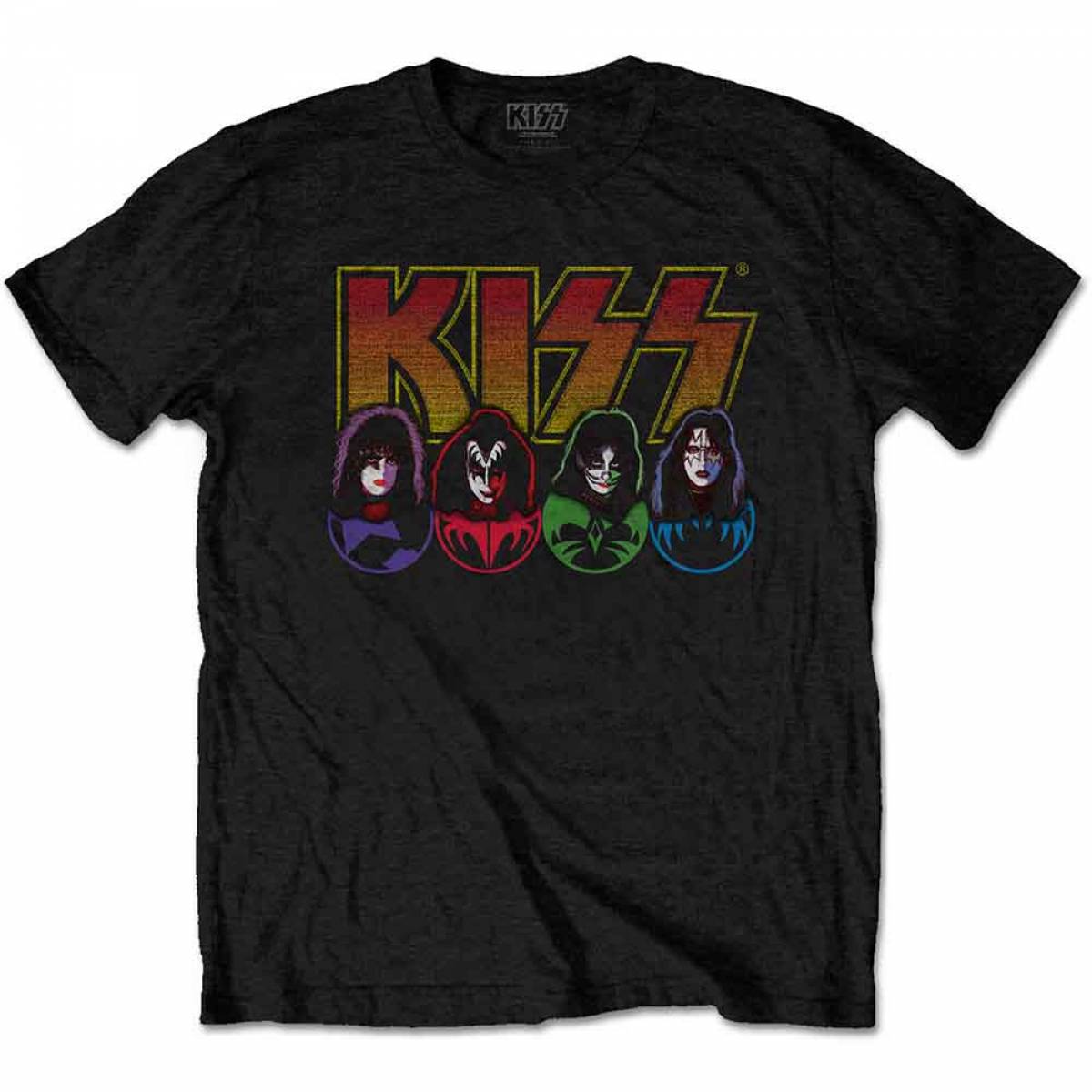 【予約商品】KISS ユニセックスTシャツ: Logo, Faces & Icons