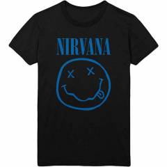 【予約商品】NIRVANA バンドTシャツ ユニセックス: Blue Happy Face (Black)