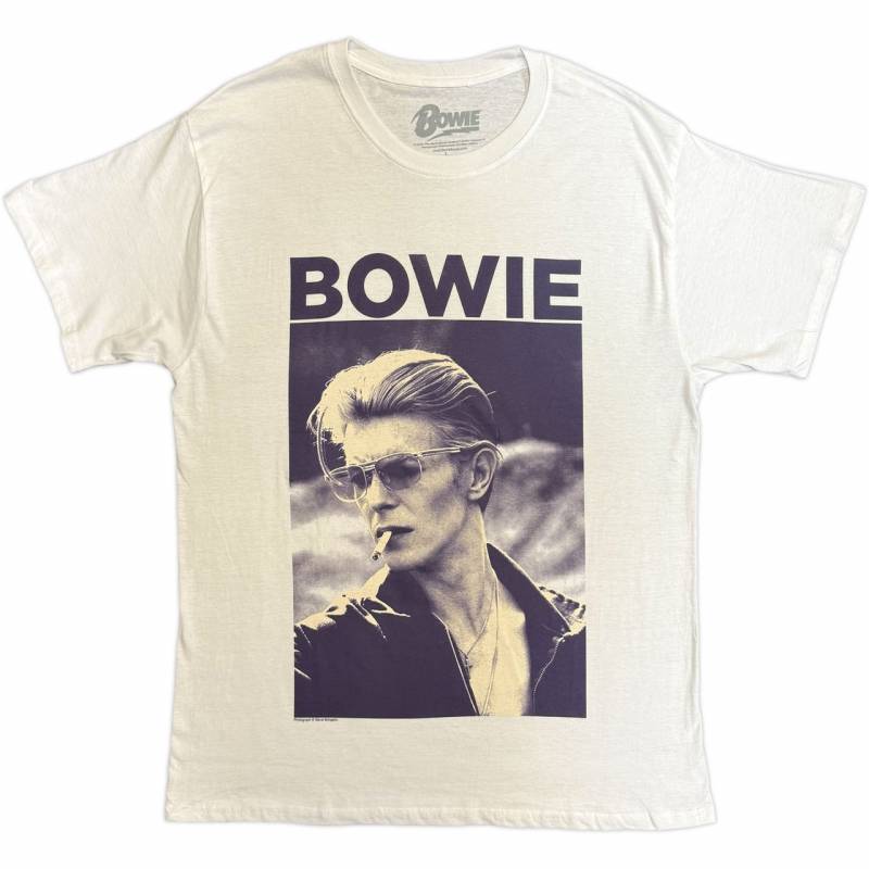 【予約商品】DAVID BOWIE バンドTシャツ ユニセックス: Smoking (White)