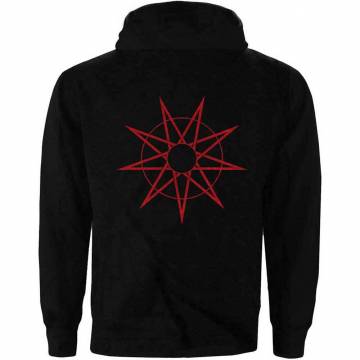 【予約商品】SLIPKNOT Unisex Zipped Hoodie: 9 Point Star (Back Print) - BLACK