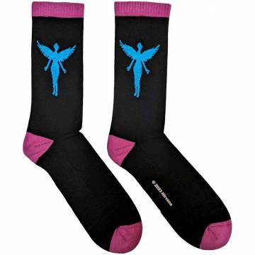 【予約商品】NIRVANA Unisex Terry Socks: In Utero Blue Angel (Black) (UK Size 7 - 11) - BLACK