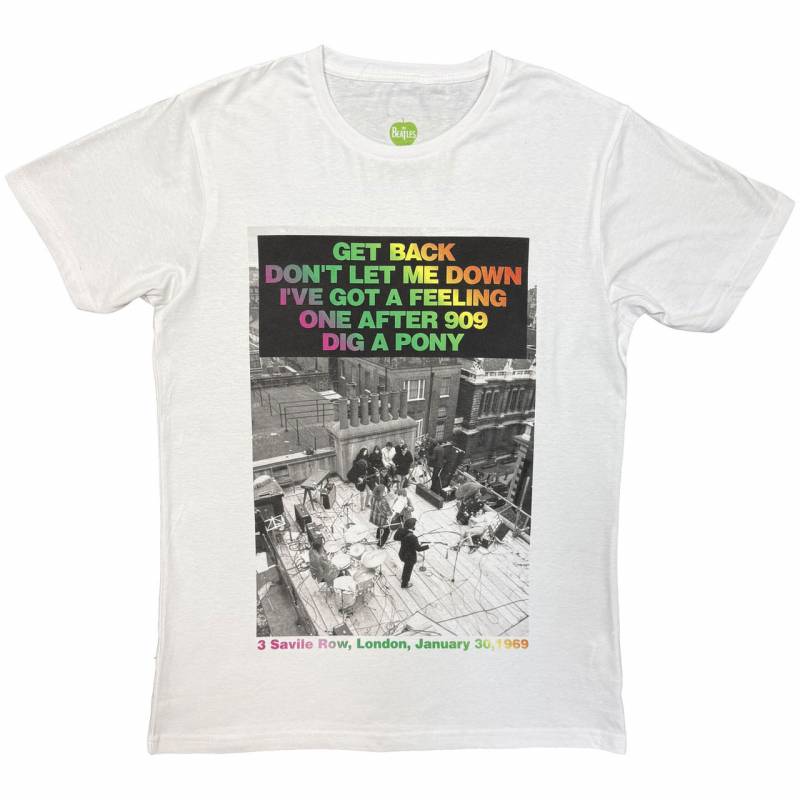【予約商品】THE BEATLES バンドTシャツ ユニセックス: Rooftop Songs Gradient (White)