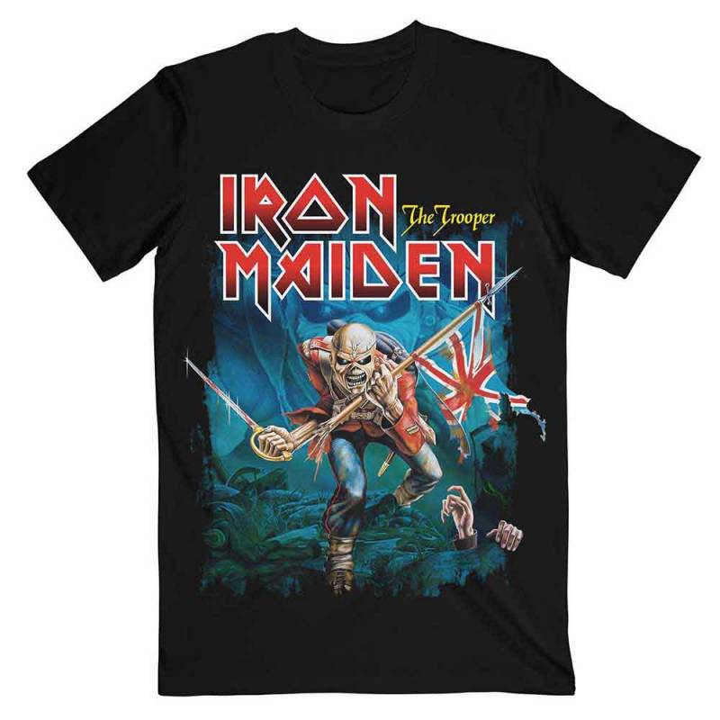 【予約商品】IRON MAIDEN バンドTシャツ ユニセックス: Trooper Eddie Large Eyes (Black)