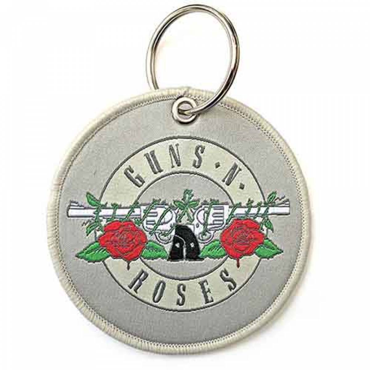 【予約商品】GUNS N' ROSES Patch Keychain: Silver Circle Logo (Double Sided)