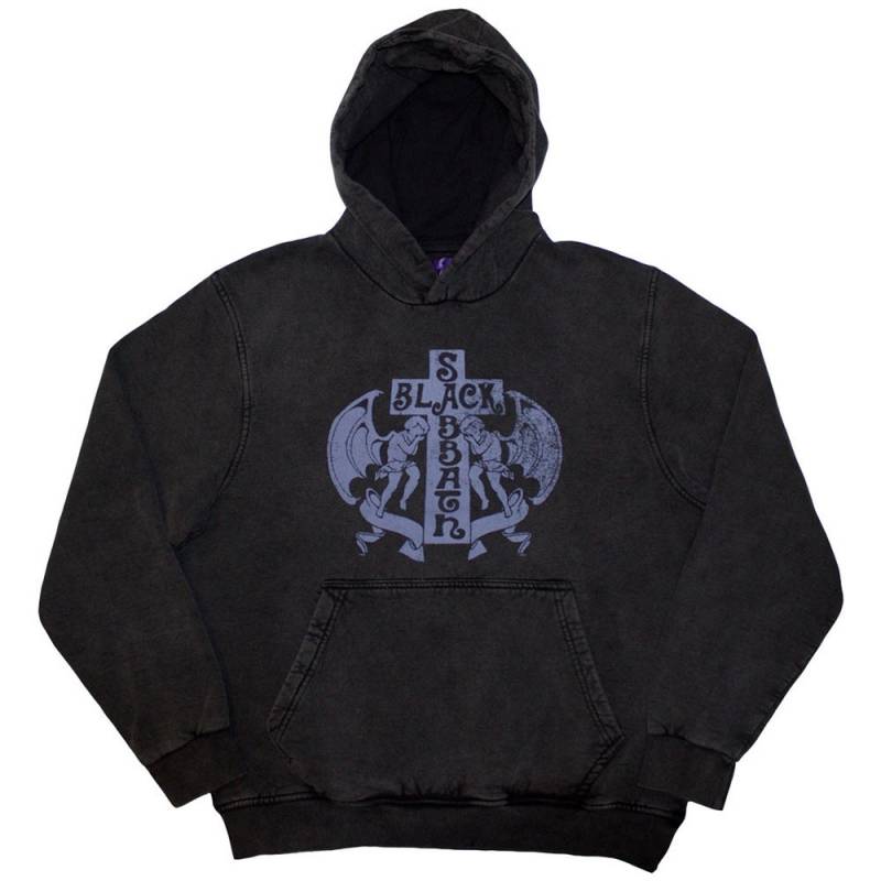 【予約商品】BLACK SABBATH Unisex Stone Wash Pullover Hoodie: Angels (Charcoal Grey)