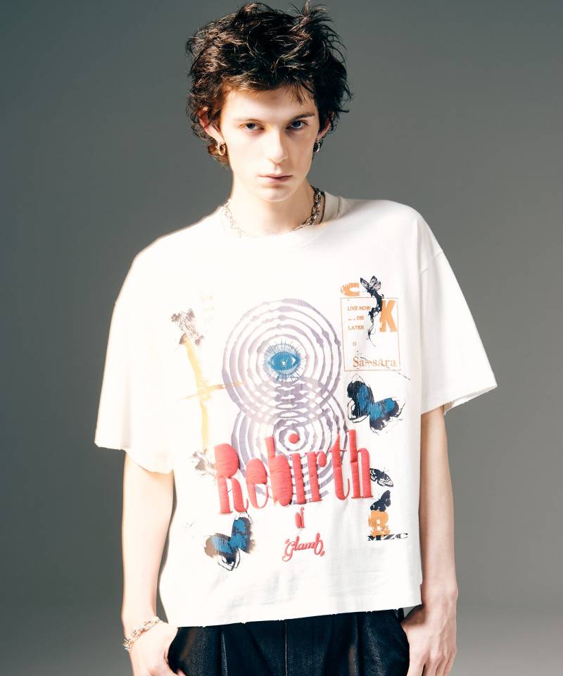 【予約商品】glamb(グラム)Rebirth T-Shirt / リバースTシャツ - White