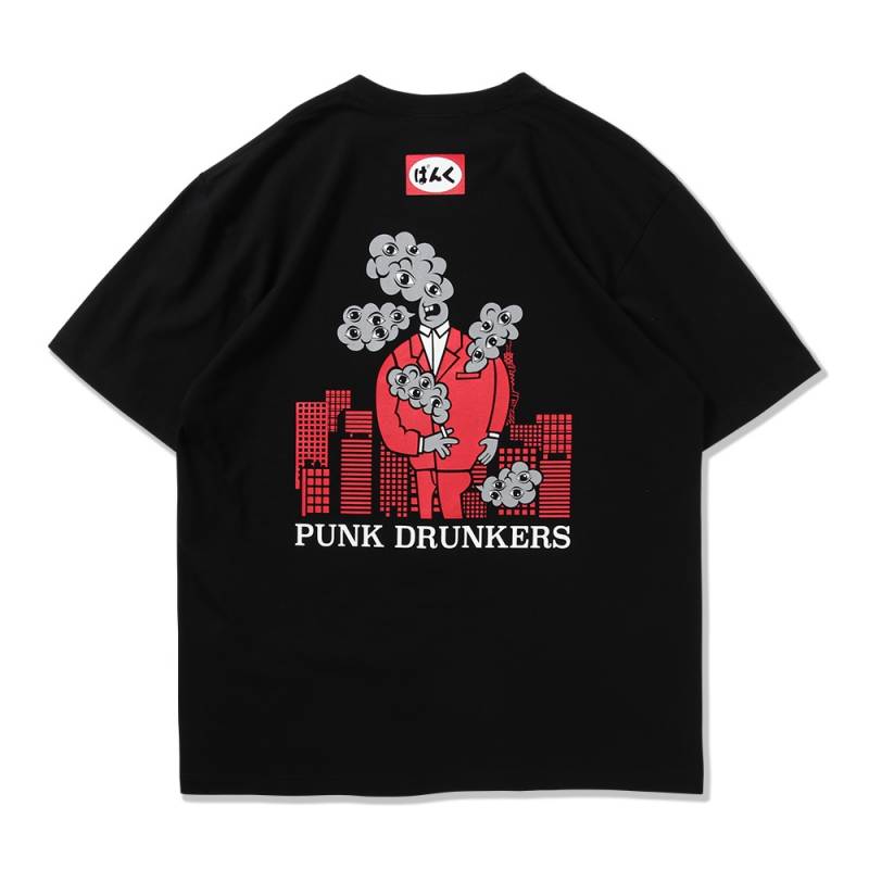 【予約商品】PUNK DRUNKERS (パンク・ドランカーズ) SMOKE.TEE - BLACK