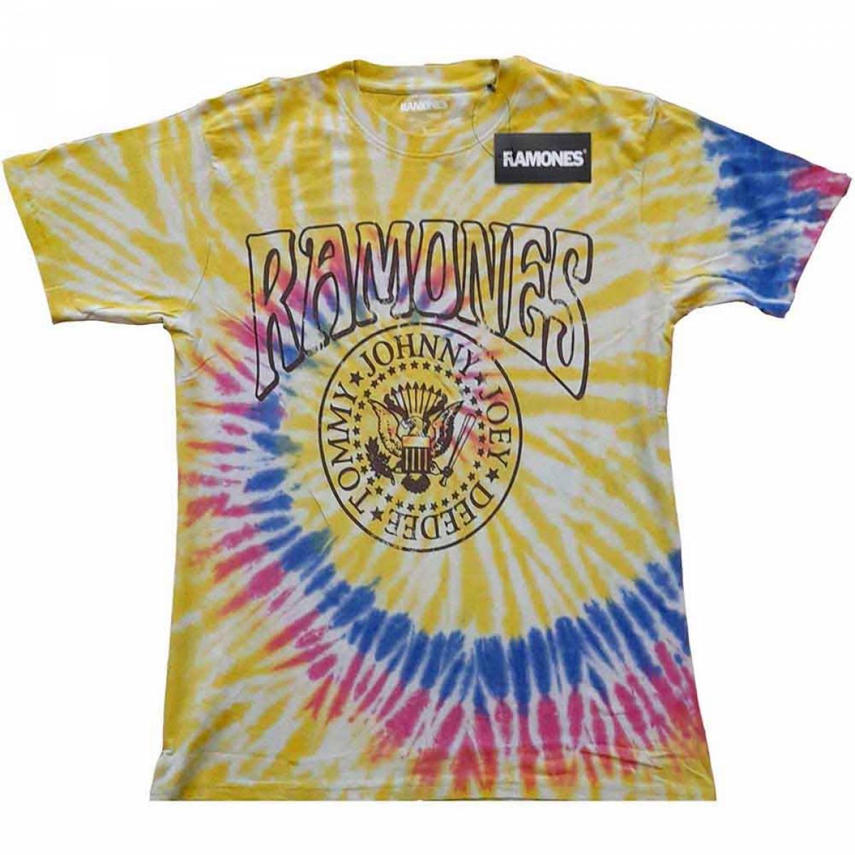 【予約商品】RAMONES バンドTシャツ ユニセックス: Crest Psych (Yellow) (Wash Collection) - YELLOW