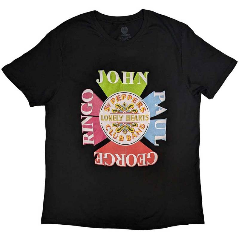 【予約商品】THE BEATLES バンドTシャツ ユニセックス: Sgt Pepper Drum & Names (Black)