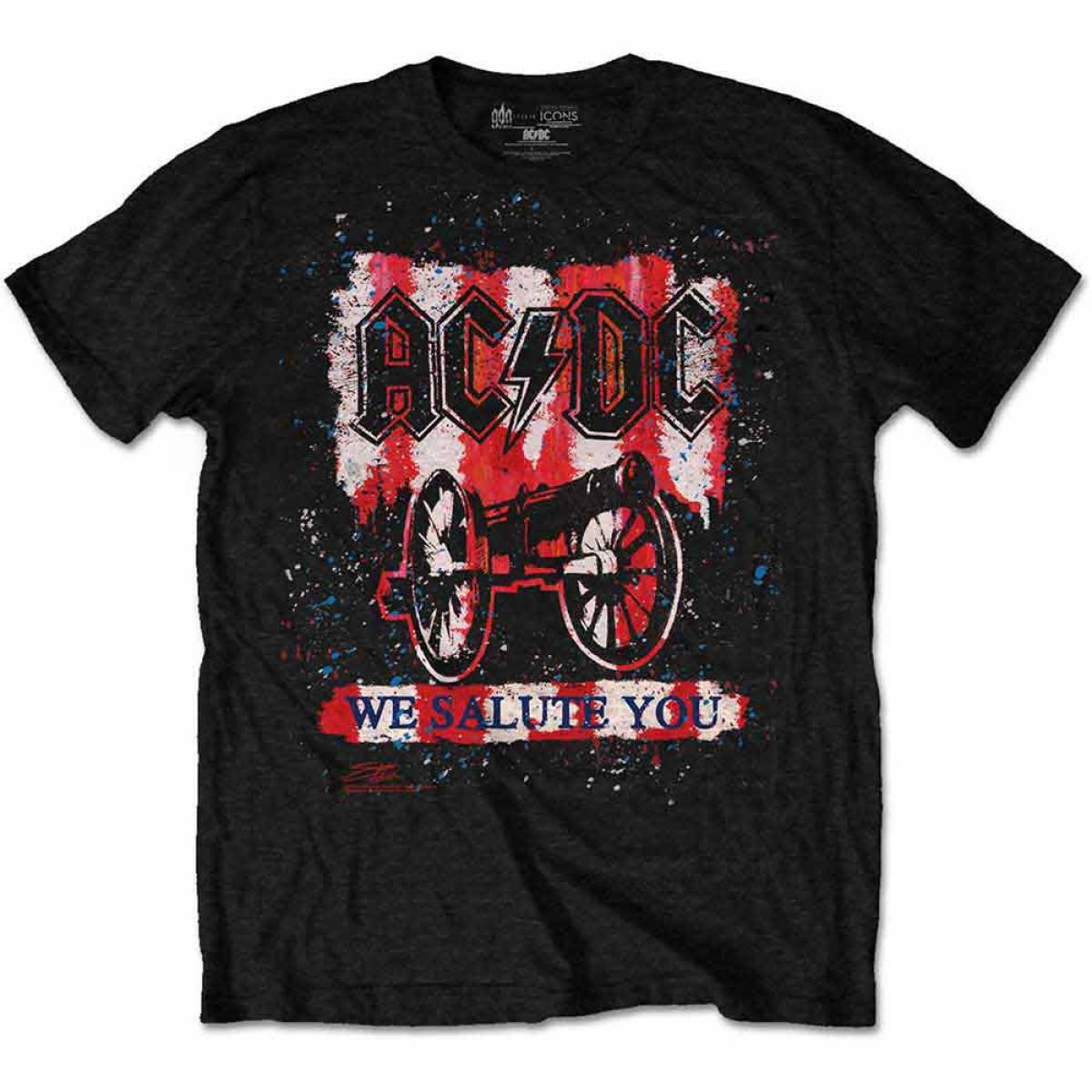【予約商品】AC/DC バンドTシャツ ユニセックス: We Salute You Bold - BLACK