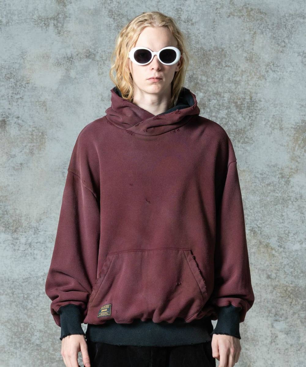 【予約商品】glamb(グラム)GB0325/CS13 : Acid Hoodie / アシッドフーディ - Wine
