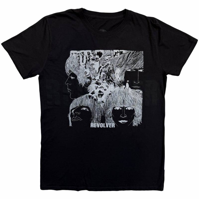 【予約商品】THE BEATLES バンドTシャツ ユニセックス: Reverse Revolver Foiled (Black) (Embellished)