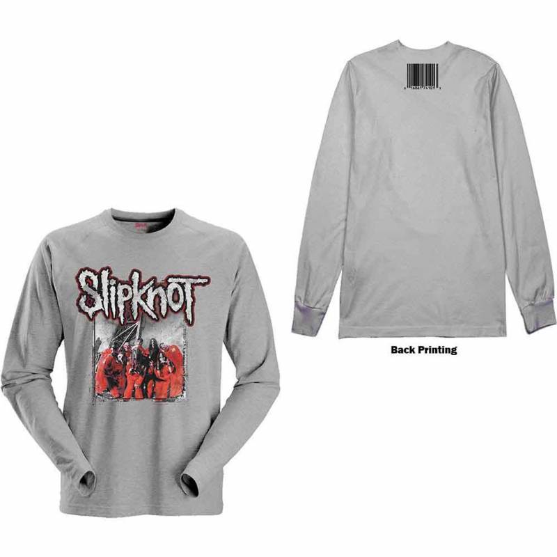 【予約商品】SLIPKNOT Unisex Long Sleeve バンドTシャツ: Self-Titled (Grey) (Back Print)